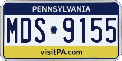 PA license plate MDS9155