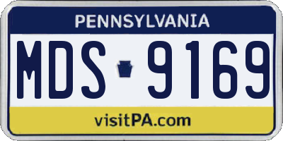 PA license plate MDS9169