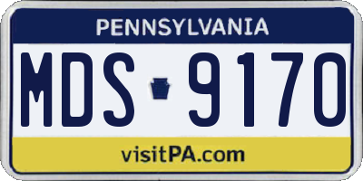 PA license plate MDS9170