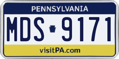 PA license plate MDS9171