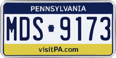 PA license plate MDS9173
