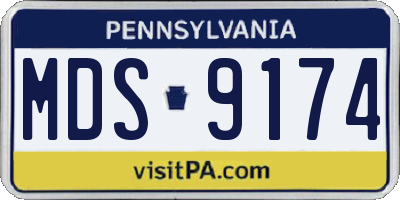 PA license plate MDS9174