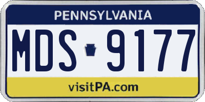 PA license plate MDS9177