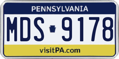 PA license plate MDS9178