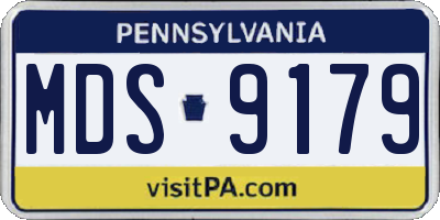 PA license plate MDS9179