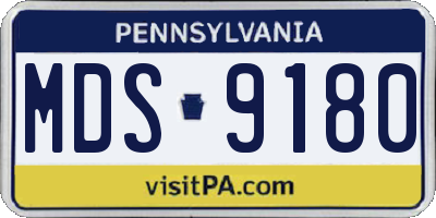PA license plate MDS9180