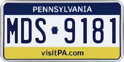 PA license plate MDS9181