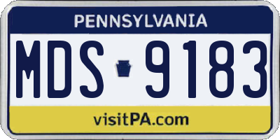 PA license plate MDS9183