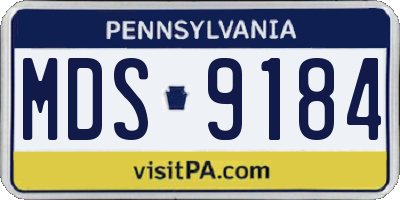 PA license plate MDS9184