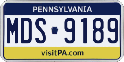 PA license plate MDS9189