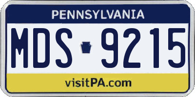 PA license plate MDS9215
