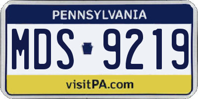 PA license plate MDS9219
