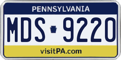 PA license plate MDS9220
