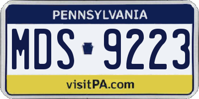 PA license plate MDS9223