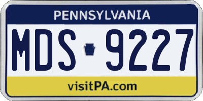 PA license plate MDS9227