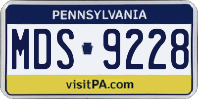 PA license plate MDS9228