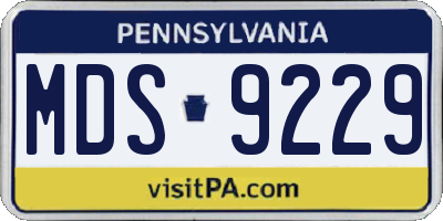 PA license plate MDS9229