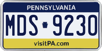 PA license plate MDS9230