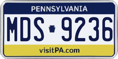 PA license plate MDS9236