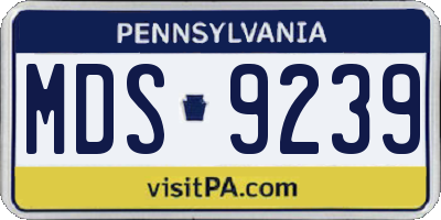 PA license plate MDS9239