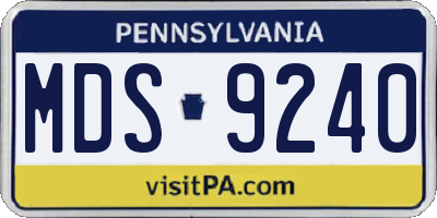 PA license plate MDS9240
