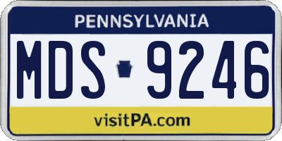 PA license plate MDS9246