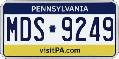 PA license plate MDS9249
