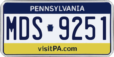 PA license plate MDS9251