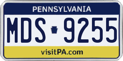 PA license plate MDS9255