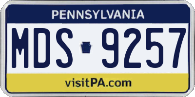 PA license plate MDS9257
