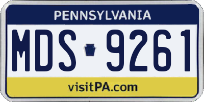 PA license plate MDS9261