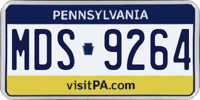 PA license plate MDS9264