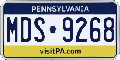 PA license plate MDS9268