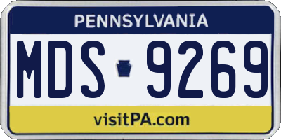 PA license plate MDS9269
