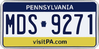 PA license plate MDS9271