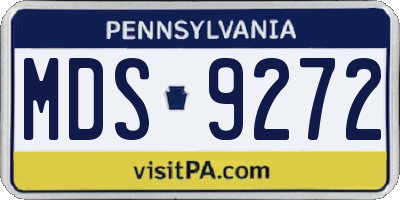 PA license plate MDS9272