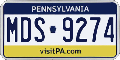 PA license plate MDS9274