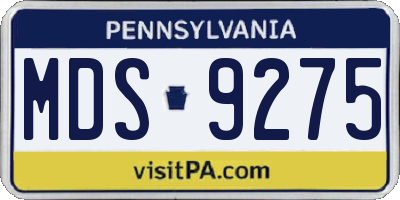 PA license plate MDS9275