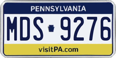 PA license plate MDS9276