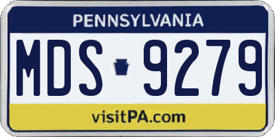 PA license plate MDS9279