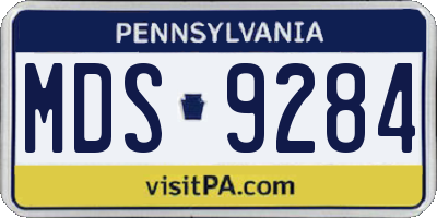 PA license plate MDS9284