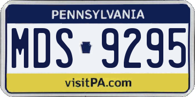 PA license plate MDS9295