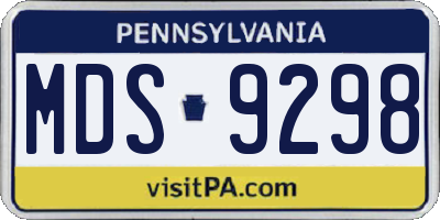 PA license plate MDS9298
