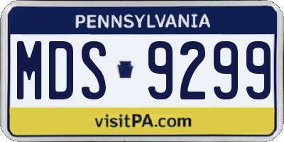 PA license plate MDS9299