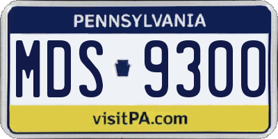 PA license plate MDS9300