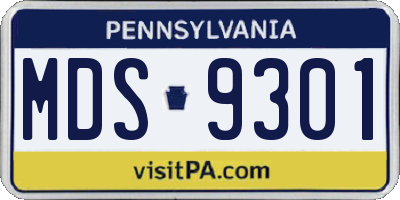 PA license plate MDS9301
