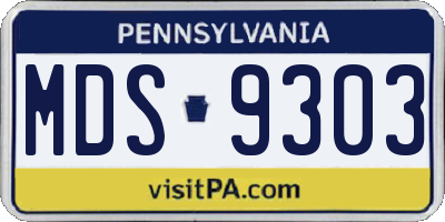PA license plate MDS9303
