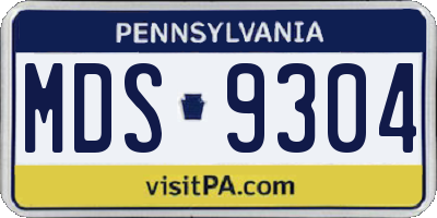 PA license plate MDS9304