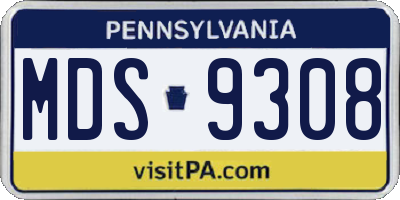 PA license plate MDS9308