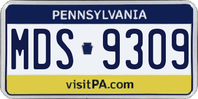 PA license plate MDS9309